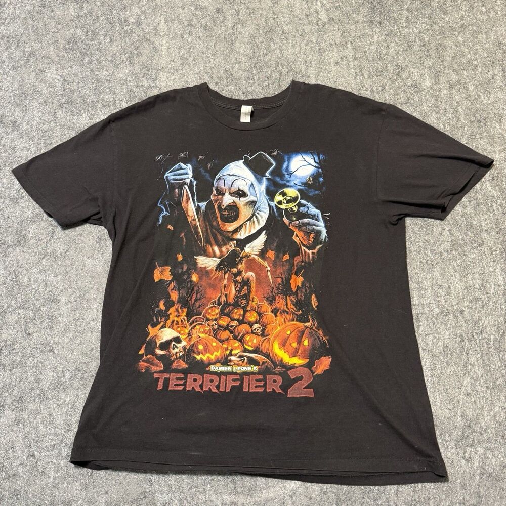 Terrifyer 2 Movie Promo T Shirt Size 2XL Black Art The Clown Distressed Graphic